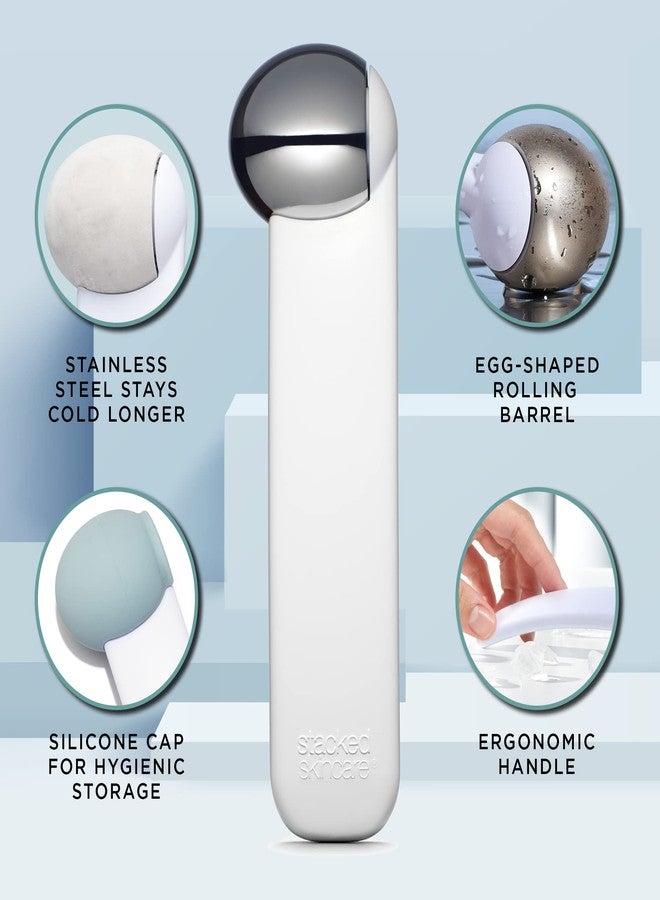 StackedSkincare Ice Roller for Face and Eyes - Stainless Steel Facial Ice Roller for Puffiness, Undereye Bags, Redness, Skin Cooling, and Lymphatic Drainage Massage - Face Roller for Women and Men - Image 3
